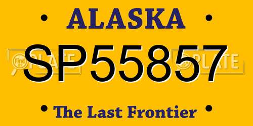 SP55857 Alaska License Plate