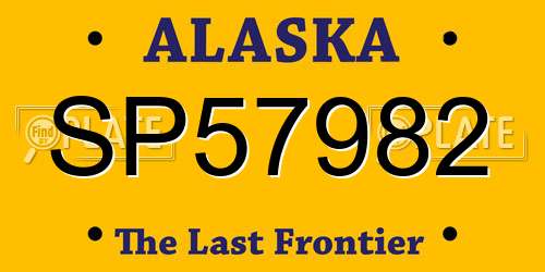 SP57982 Alaska License Plate