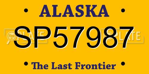 SP57987 Alaska License Plate