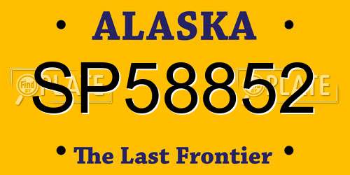 SP58852 Alaska License Plate