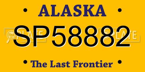 SP58882 Alaska License Plate