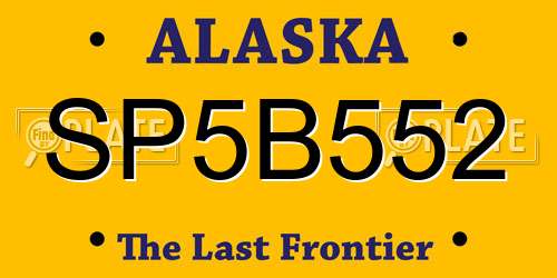 SP5B552 Alaska License Plate