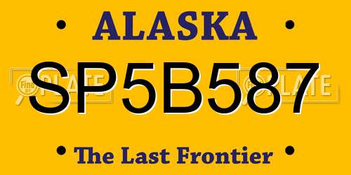 SP5B587 Alaska License Plate