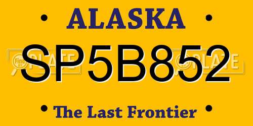 SP5B852 Alaska License Plate