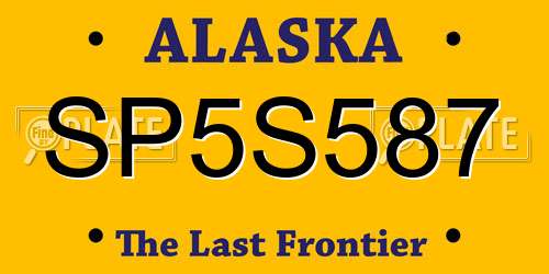 SP5S587 Alaska License Plate