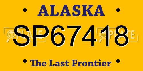 SP67418 Alaska License Plate