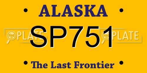 SP751 Alaska License Plate