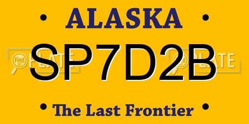 SP7D2B Alaska License Plate