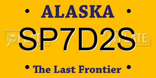 SP7D2S Alaska License Plate