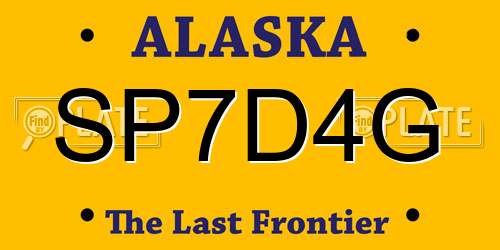 SP7D4G Alaska License Plate