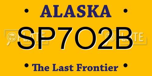 SP7O2B Alaska License Plate