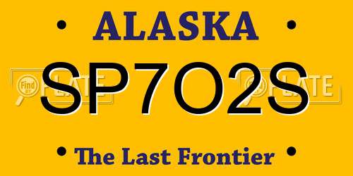 SP7O2S Alaska License Plate