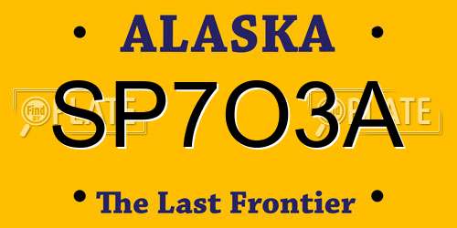 SP7O3A Alaska License Plate