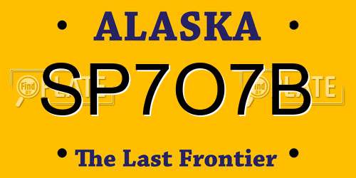 SP7O7B Alaska License Plate
