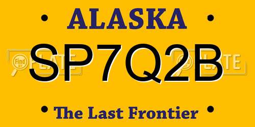 SP7Q2B Alaska License Plate