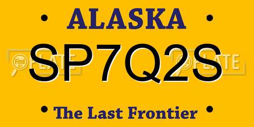 SP7Q2S Alaska License Plate