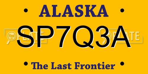 SP7Q3A Alaska License Plate