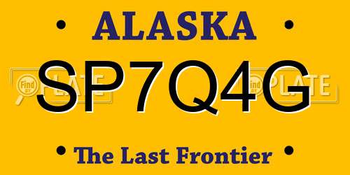 SP7Q4G Alaska License Plate