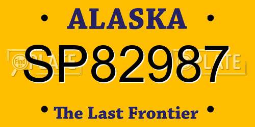 SP82987 Alaska License Plate