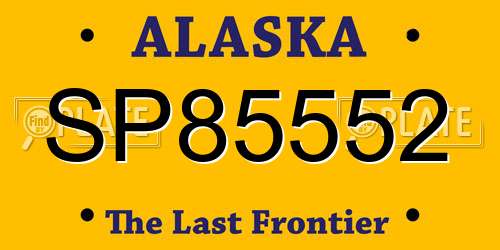 SP85552 Alaska License Plate