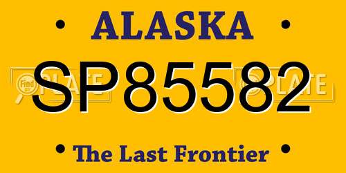 SP85582 Alaska License Plate