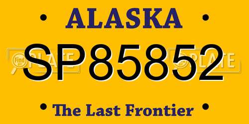 SP85852 Alaska License Plate