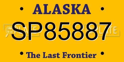 SP85887 Alaska License Plate