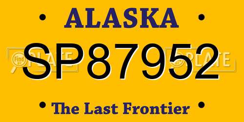 SP87952 Alaska License Plate