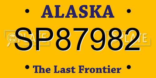 SP87982 Alaska License Plate