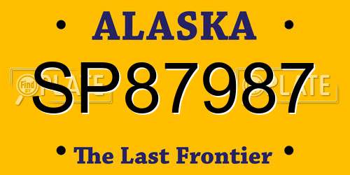 SP87987 Alaska License Plate