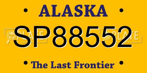 SP88552 Alaska License Plate