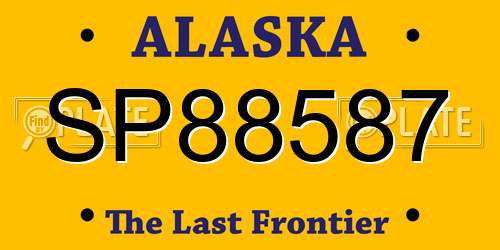 SP88587 Alaska License Plate