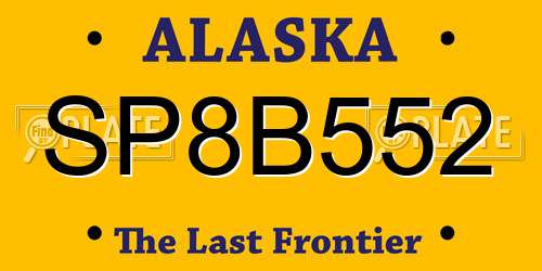 SP8B552 Alaska License Plate