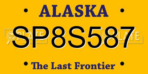 SP8S587 Alaska License Plate