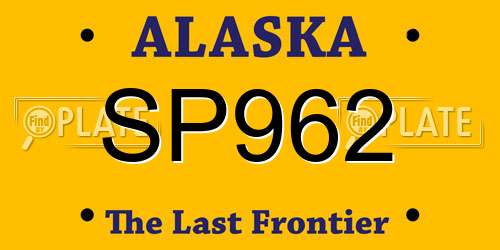 SP962 Alaska License Plate