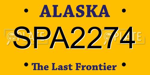 SPA2274 Alaska License Plate