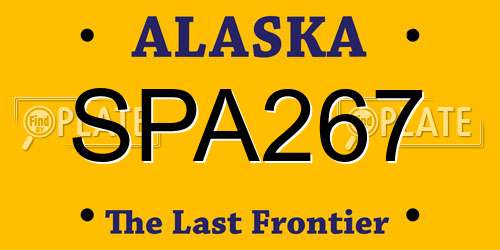 SPA267 Alaska License Plate