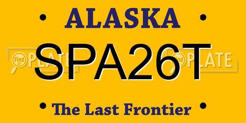 SPA26T Alaska License Plate