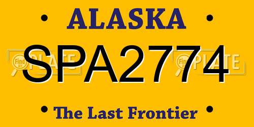 SPA2774 Alaska License Plate