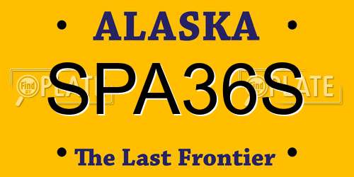 SPA36S Alaska License Plate