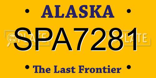 SPA7281 Alaska License Plate