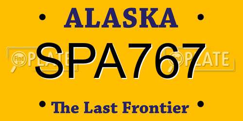 SPA767 Alaska License Plate