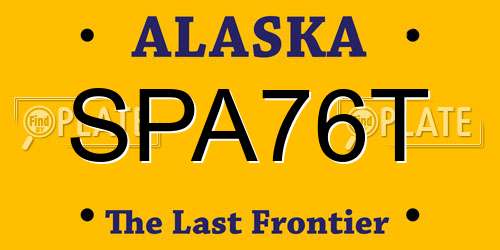 SPA76T Alaska License Plate