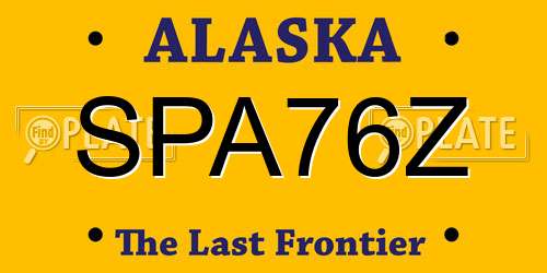 SPA76Z Alaska License Plate
