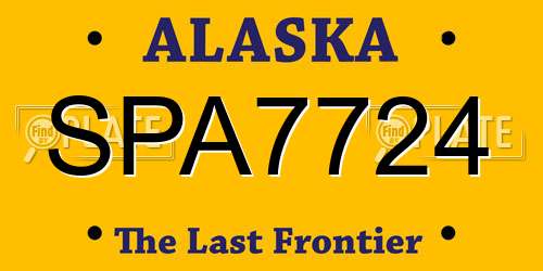 SPA7724 Alaska License Plate
