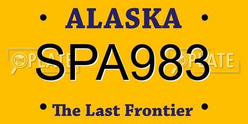 SPA983 Alaska License Plate
