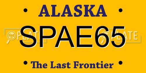 SPAE65 Alaska License Plate