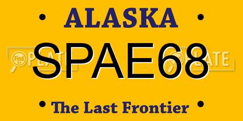 SPAE68 Alaska License Plate