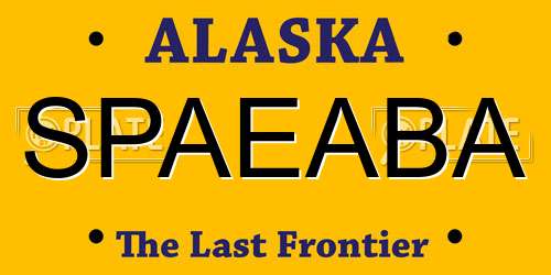 SPAEABA Alaska License Plate