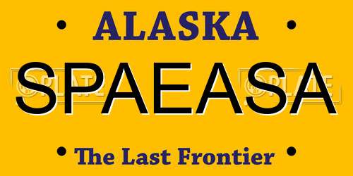 SPAEASA Alaska License Plate